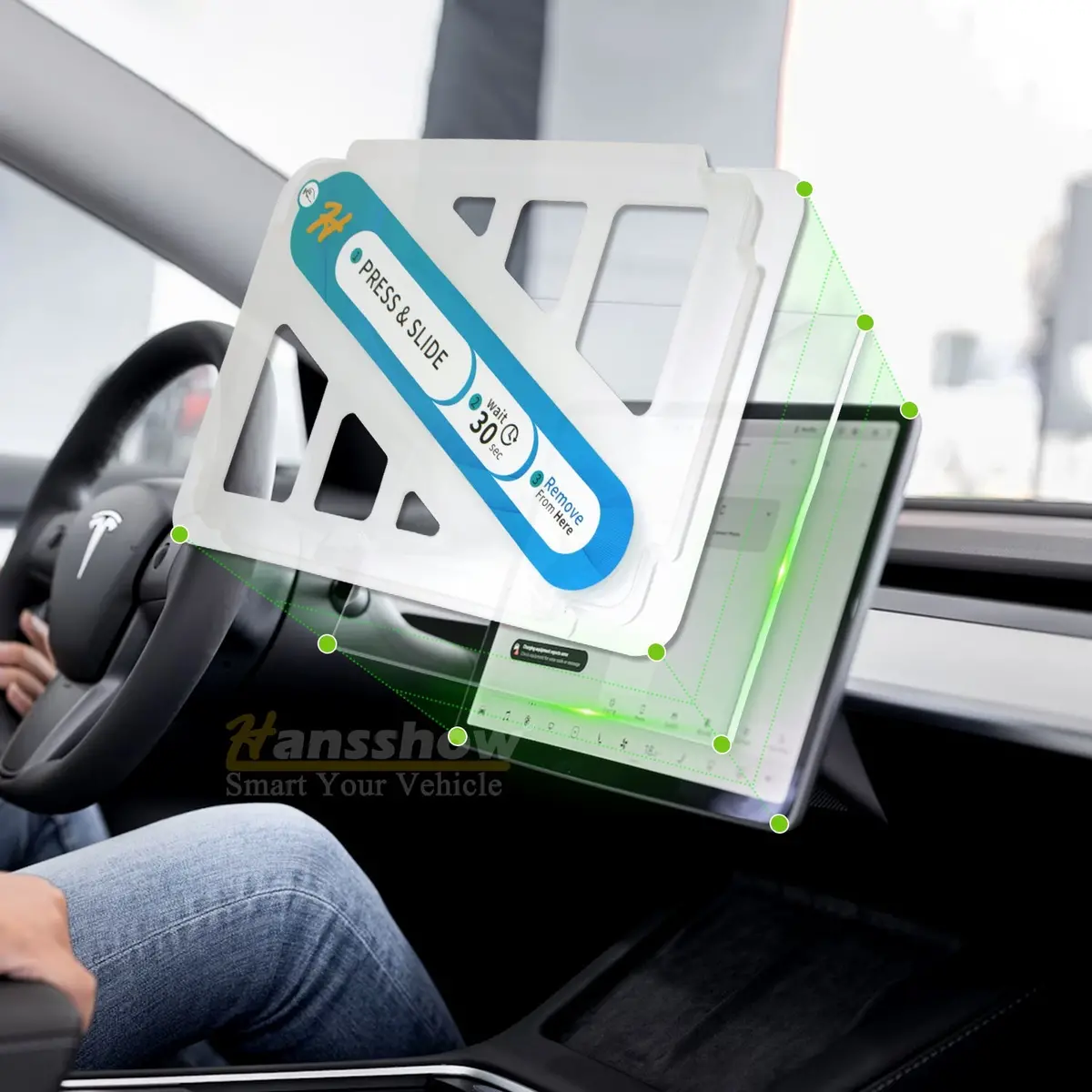 Model 3/Y Tempered Glass Screen Protector With Auto-Alignment Mount Kit 2