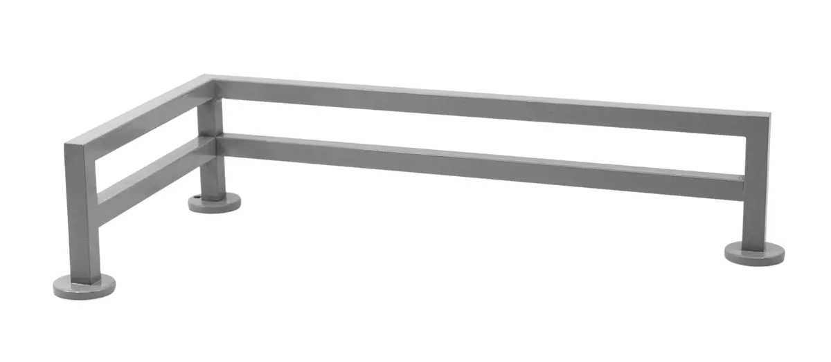 Fence Style, L-Shaped Fingerboard Rail, 11" Long - Steel Construction - Silver Grey 1