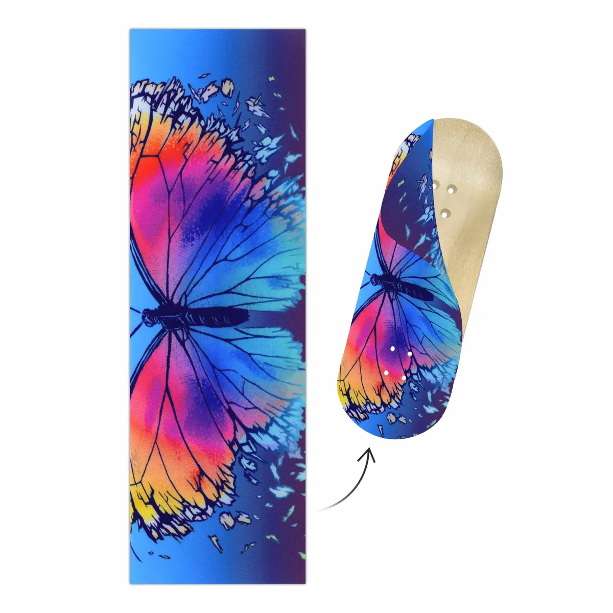 "Radiant Butterfly" Artist Collaboration Deck Graphic Wrap - 35Mm X 110Mm 1