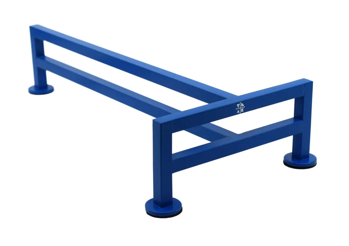 Fence Style, T-Shaped Fingerboard Rail, 12" Long - Steel Construction - Cobalt Blue 1