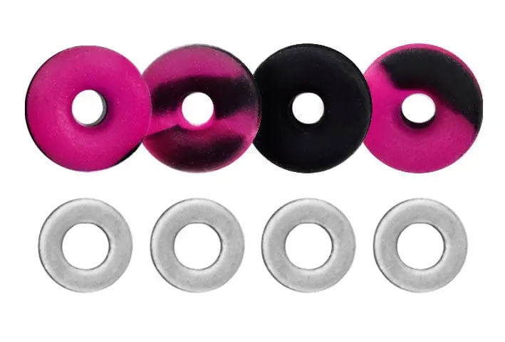 O-Ring Bushings Pro Duro Series - Multiple Durometers - Pink & Black Swirl 1