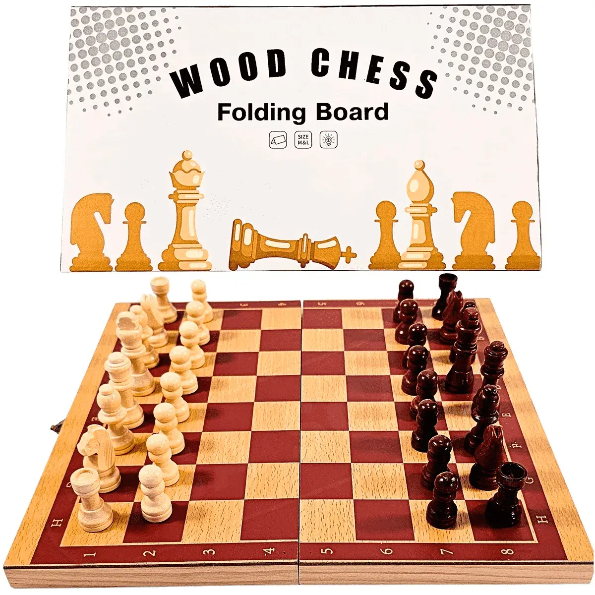 Jogo De Xadrez Profissional Tabuleiro Dobrável 29Cm X 29Cm - Wood Chess 1