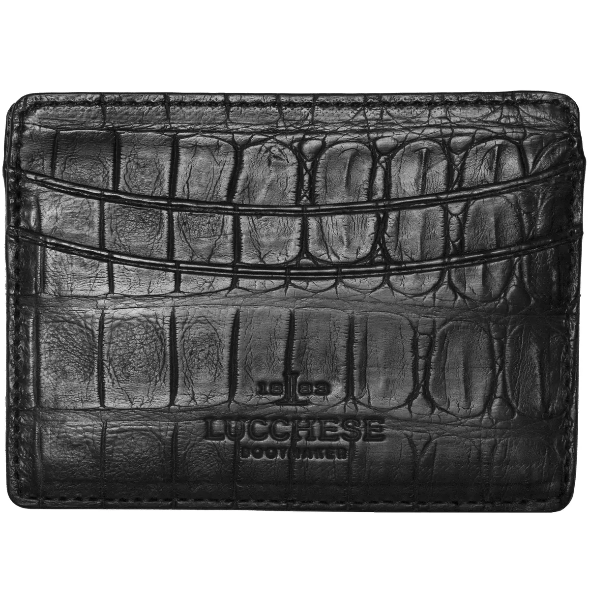 Credit Card Case – Crocodile :: Black 1