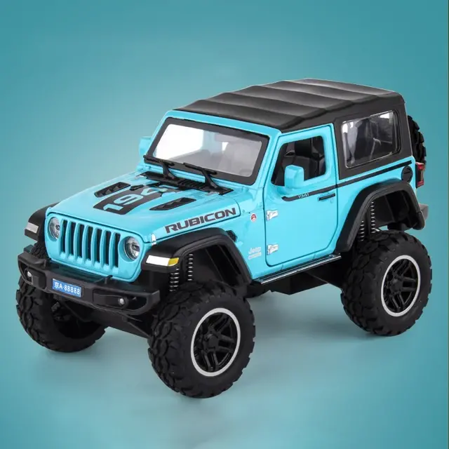 Carro Colecionável Jeep Rubicon Azul 1941 - Escala 1:24 1