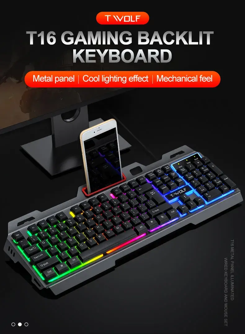 Teclado Gamer T-Wolf T16 - Novo 2