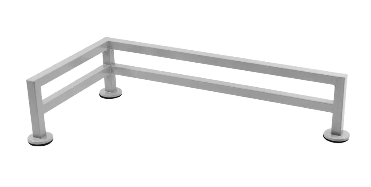 Fence Style, L-Shaped Fingerboard Rail, 11" Long - Steel Construction - Grey Mist 1