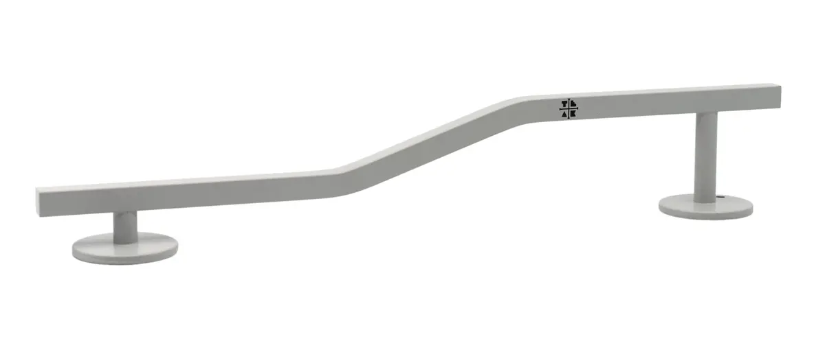 Square, Bi-Level Fingerboard Rail, 12" Long - Steel Construction - Grey Mist 1