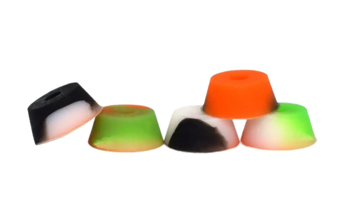 Bubble Bushings Pro Duro Series - Multiple Durometers - Orange, Black And Green Collab Swirl With Asi Berlin 1