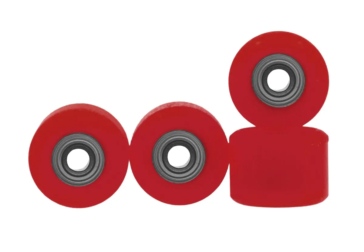 Apex Mini "Shorty" Wheels - 85D All Terrain Polymer - Abec-9 Bearings - "Red Inferno" 1