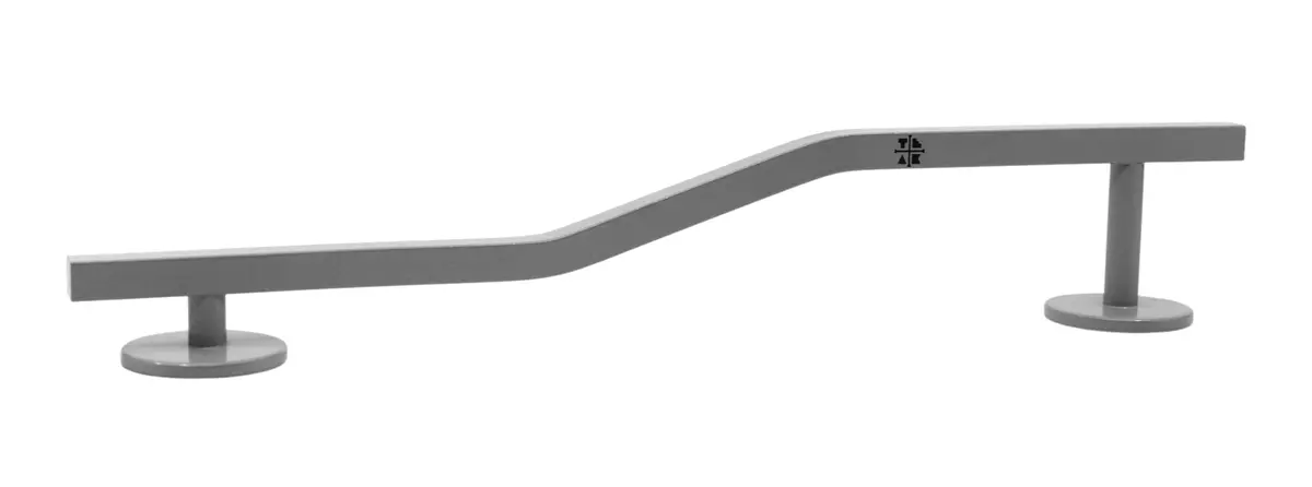 Square, Bi-Level Fingerboard Rail, 12" Long - Steel Construction - Silver Grey 1