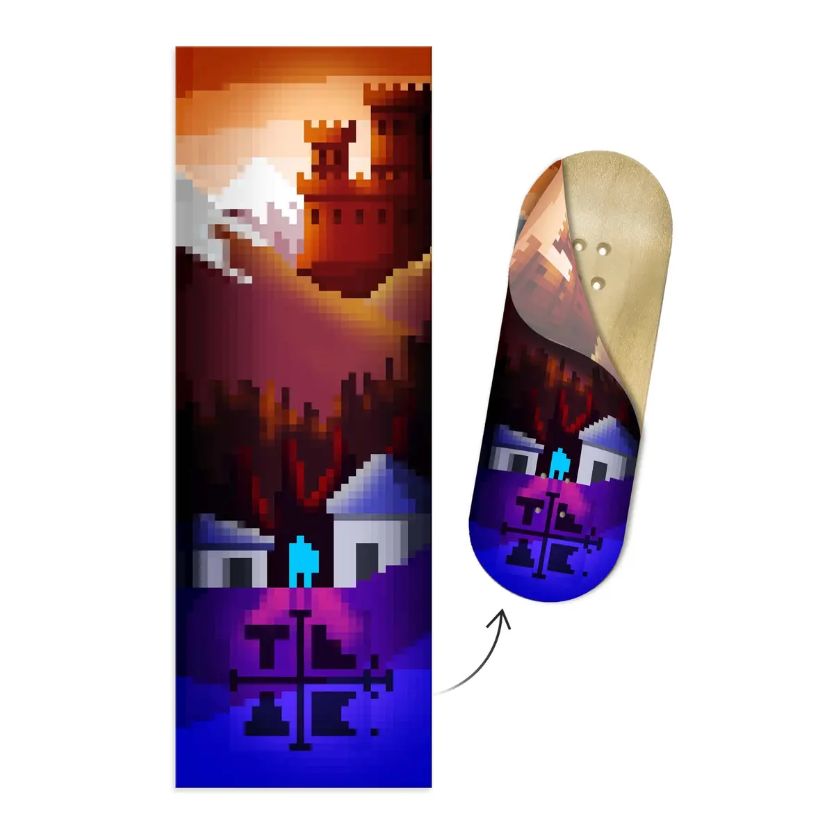 "Quest To The Hills" Artist Collaboration Deck Graphic Wrap - 35Mm X 110Mm 1