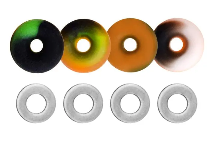 O-Ring Bushings Pro Duro Series - Multiple Durometers - Orange, Black & Green Swirl 1