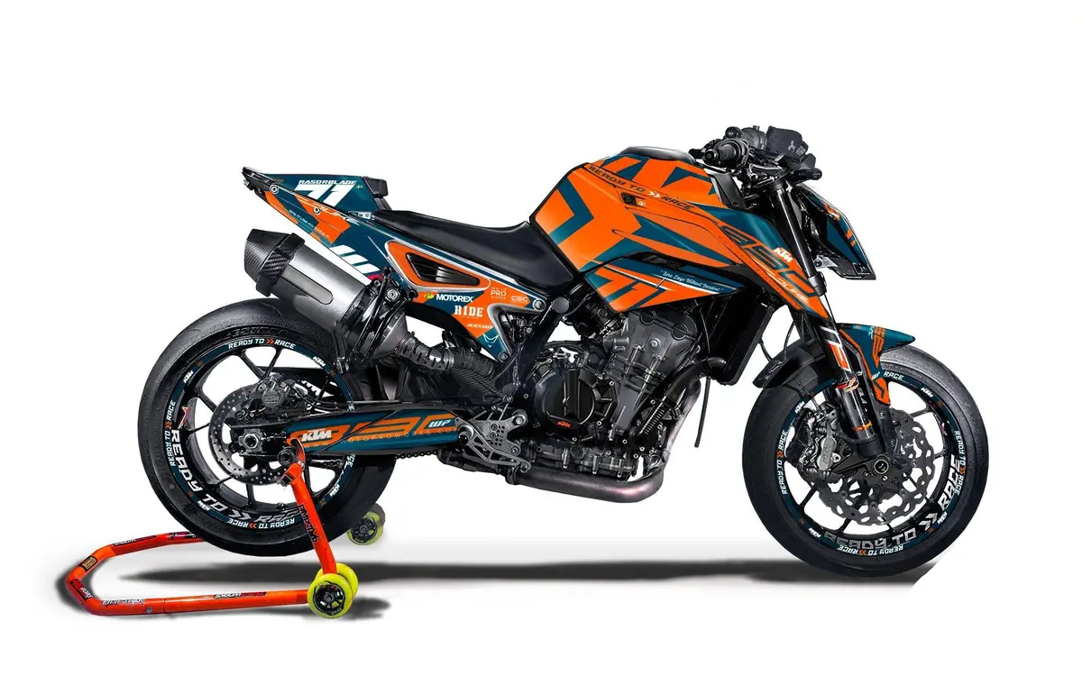 Ktm 790/890 Duke Graphics - "Rasorblade" (Blue/Orange) 1