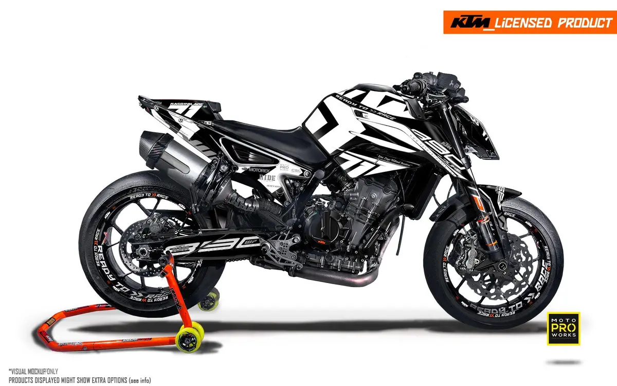 Ktm 790/890 Duke Graphics - "Rasorblade" (White/Black) 1