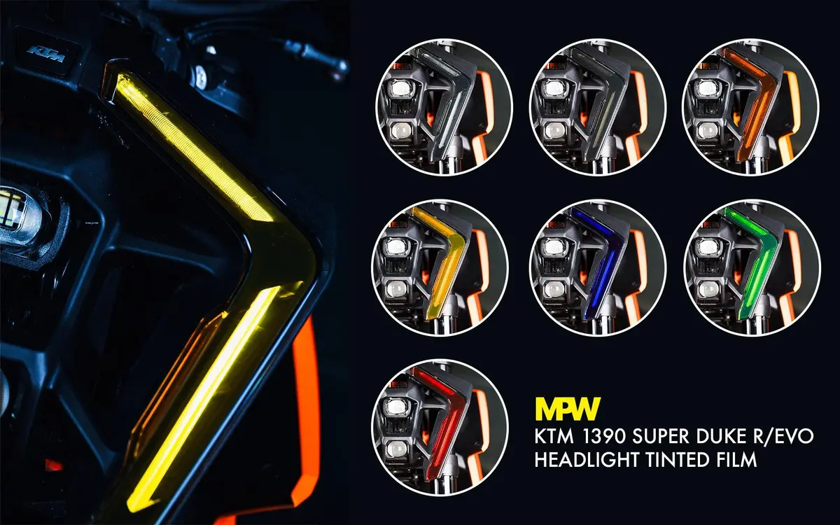 Premium Headlight Tinted Film For Ktm 1390 Super Duke R/Evo 1
