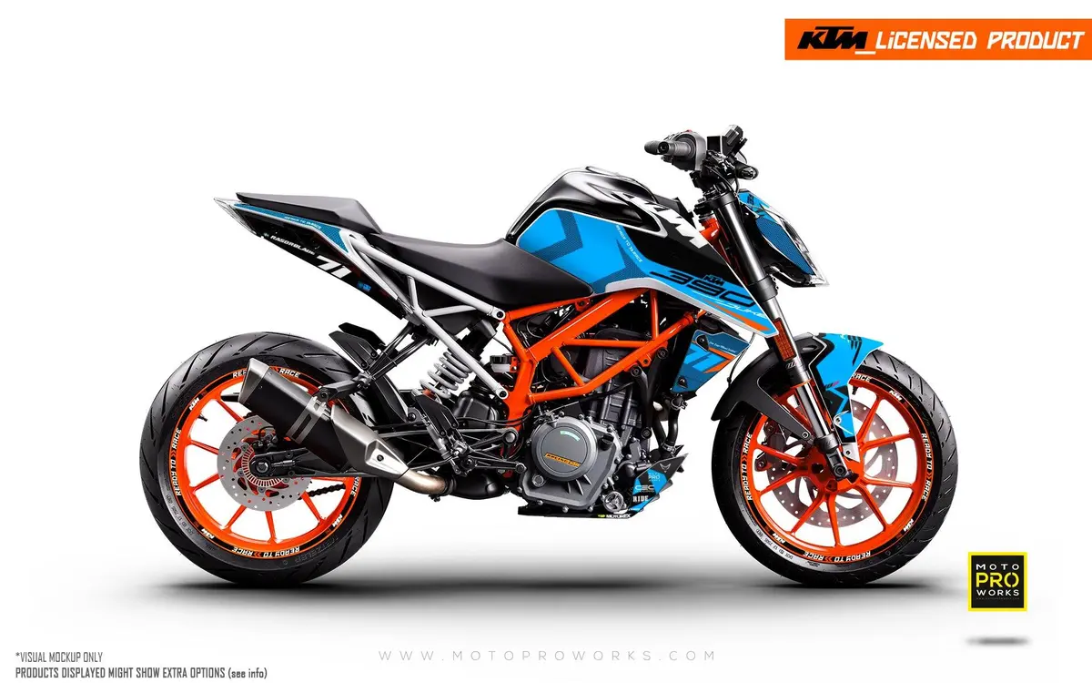 Ktm 390 Duke Graphics - "Rasorblade" (Blue) 1