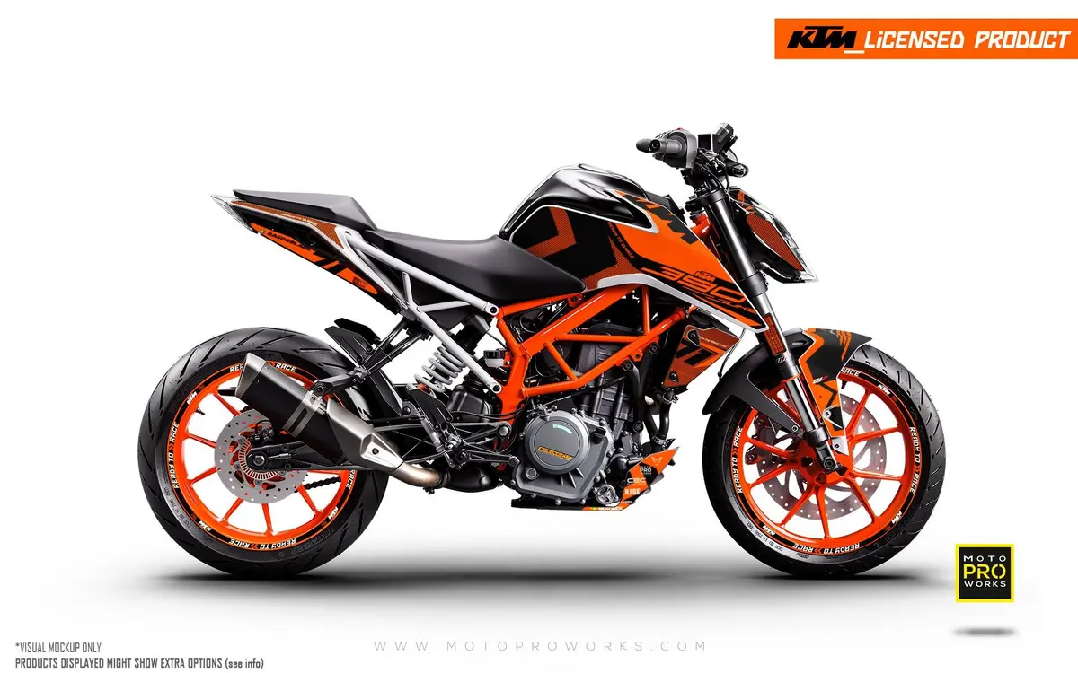 Ktm 390 Duke Graphics - "Rasorblade" (Orange) 1