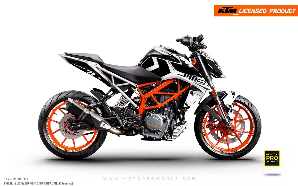 Ktm 390 Duke Graphics - "Rasorblade" (White) 1