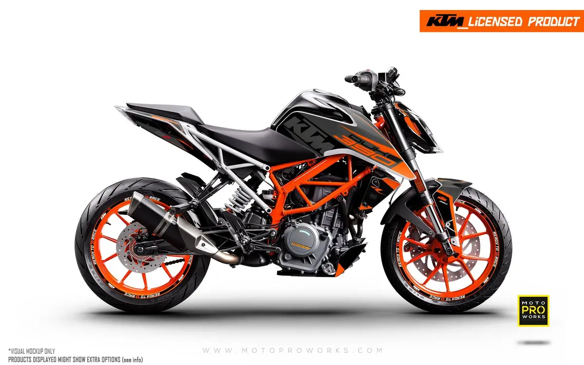 Ktm 125 Duke Graphics - "Torque" (Black/Orange) 1