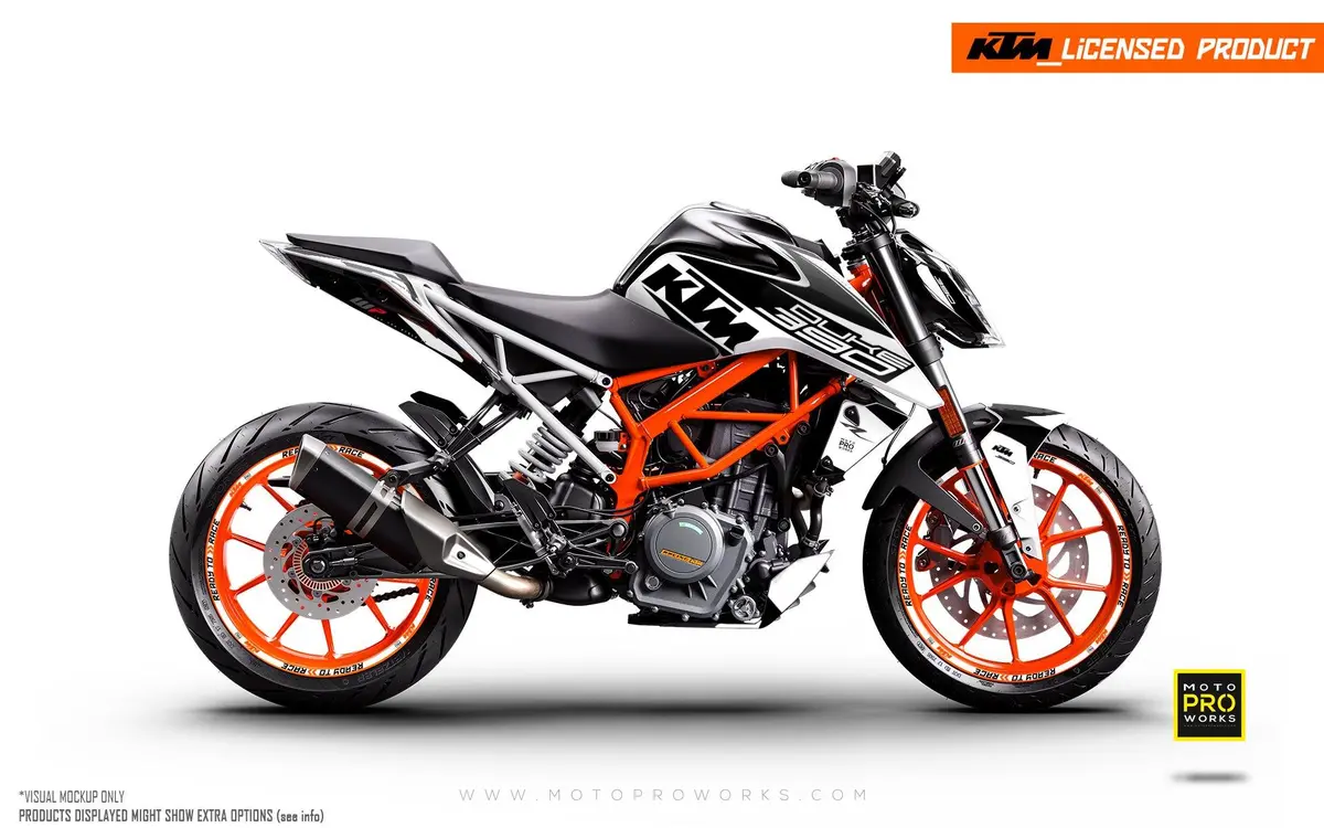 Ktm 200 Duke Graphics - "Torque" (White/Black) 1