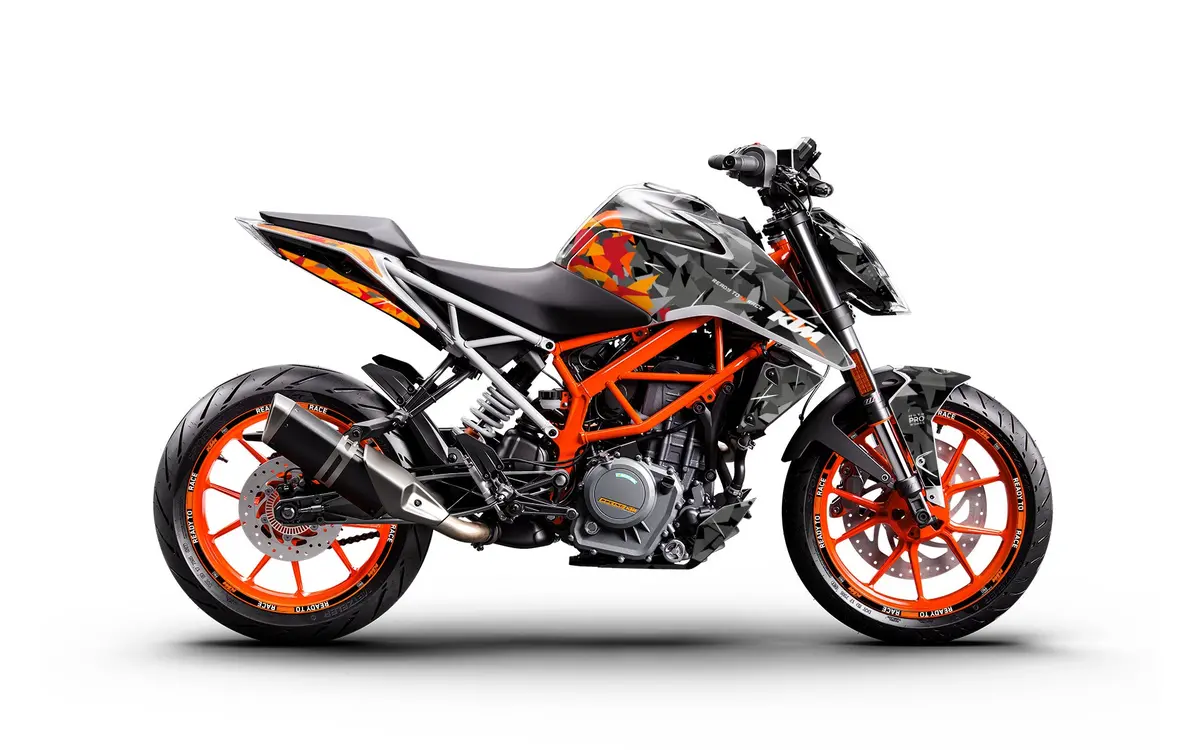 Ktm 390 Duke 2011 - 2023 Graphics - "Flake" (Black/Orange) 1