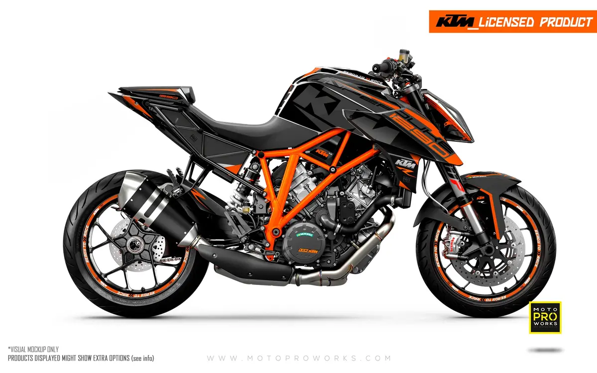 Ktm 1290 Super Duke R Graphics - "Torque" (Black/Orange) 1