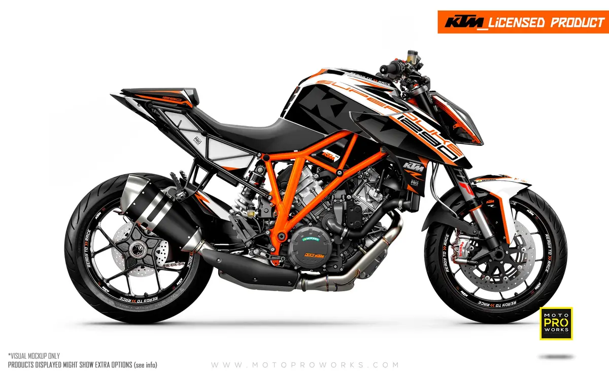 Ktm 1290 Super Duke R 2014-2019 Graphics - "Torque" (White/Black/Orange) 1