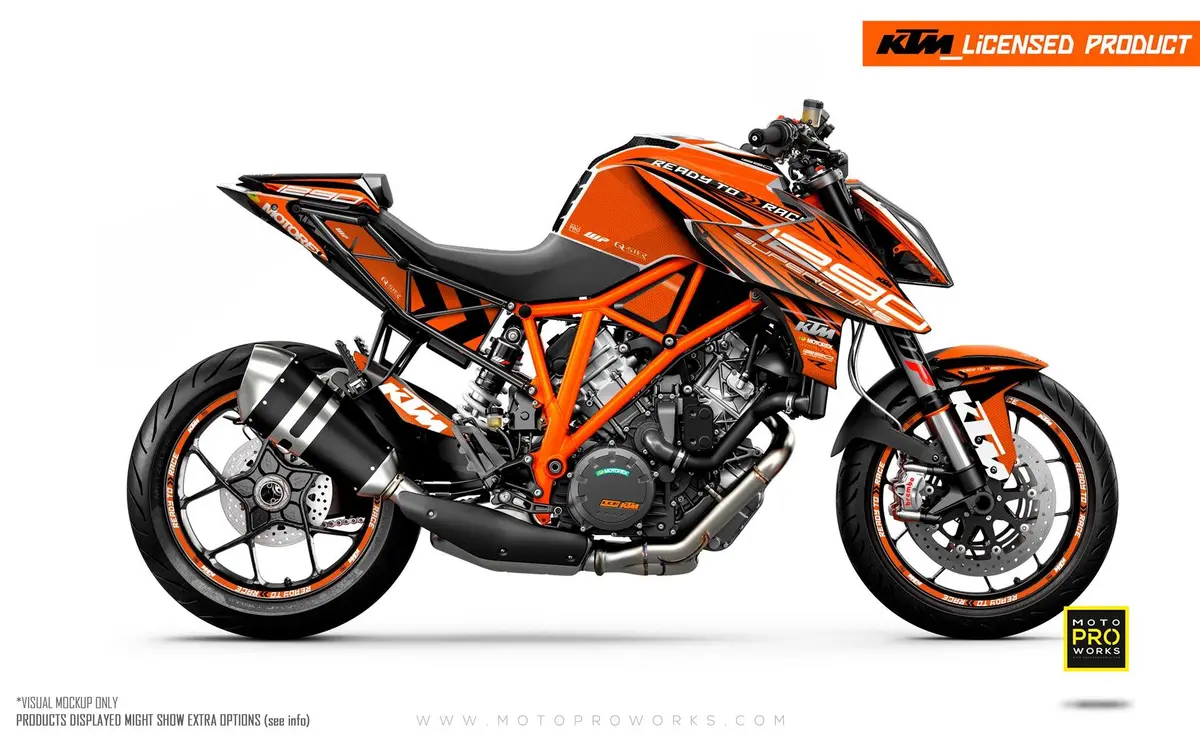 Ktm 1290 Super Duke R 2014-2019 Graphics - "Vortex" (Orange) 1