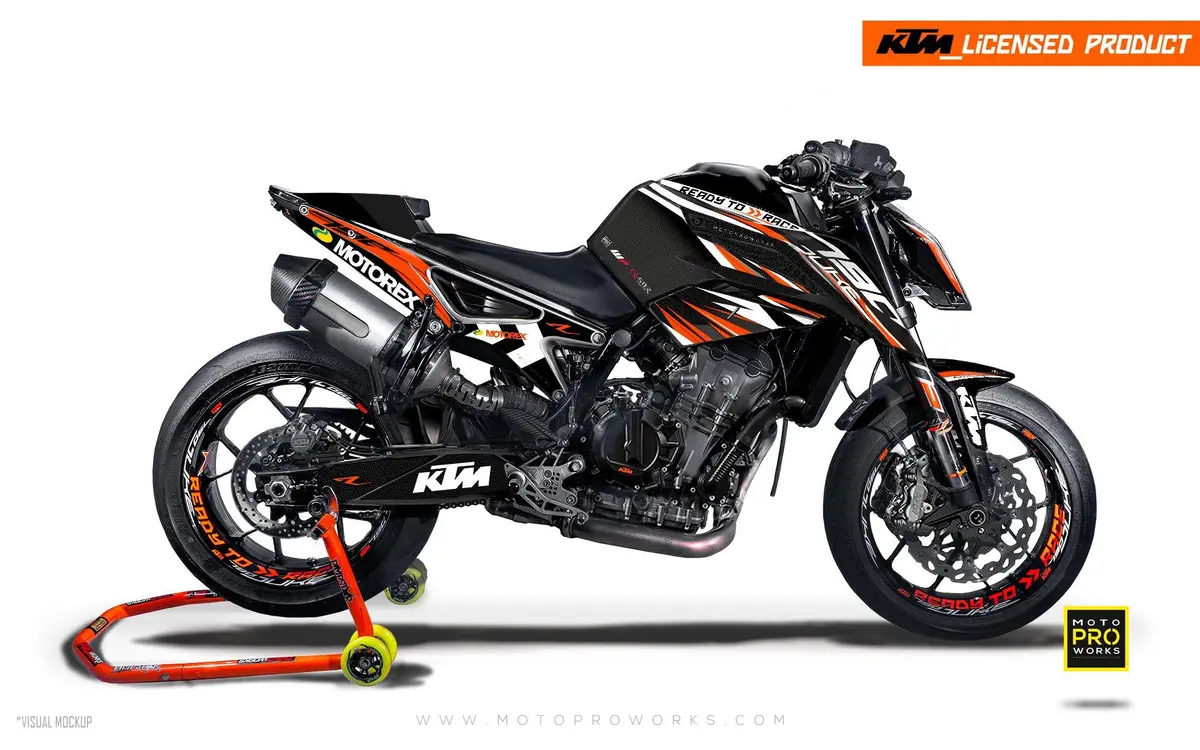 Ktm 790/890 Duke Graphics - "Vortex" (Black/Orange) 1