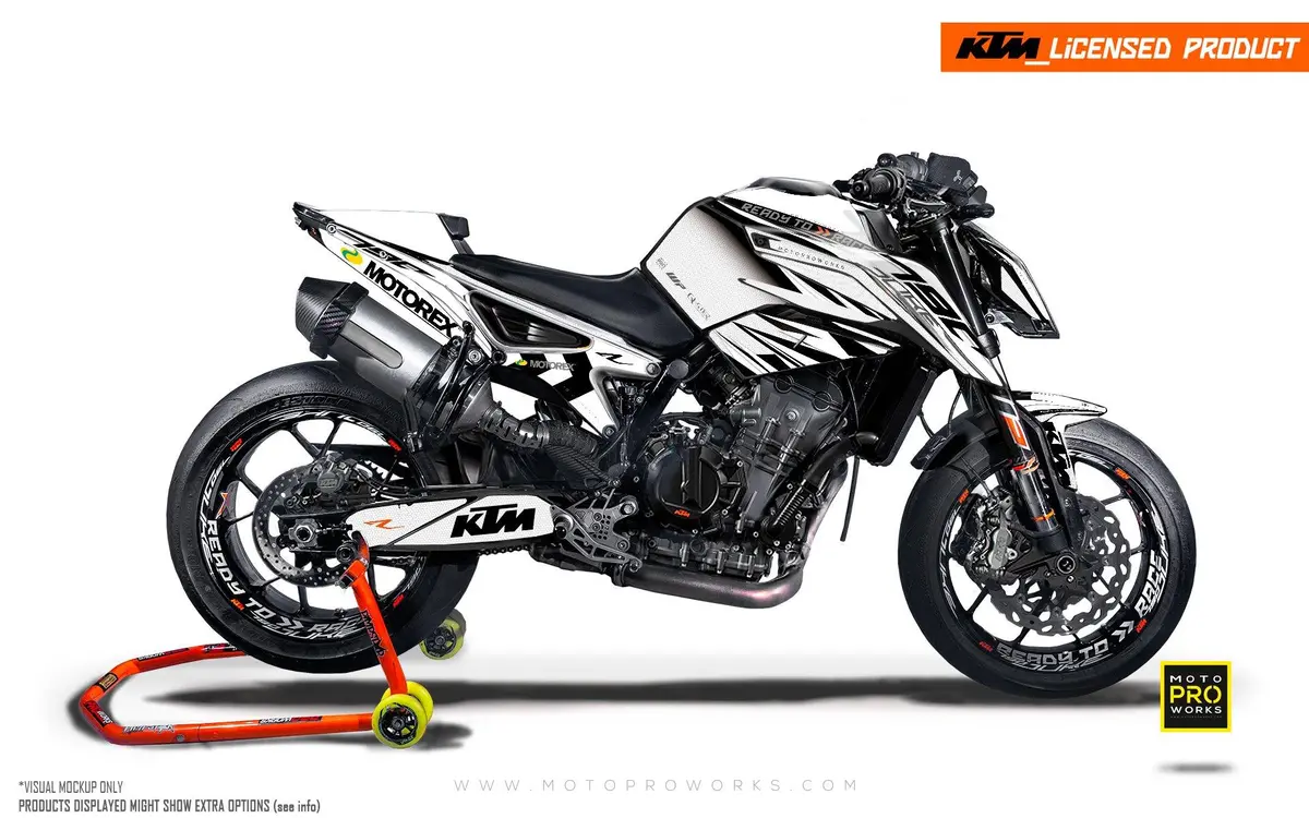Ktm 790/890 Duke Graphics - "Vortex" (White) 1