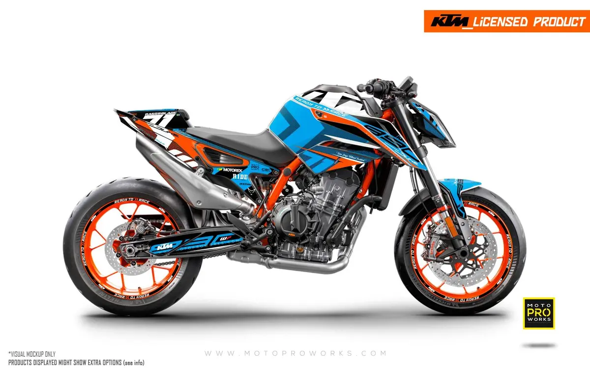 Ktm 890 Duke R Graphics - "Rasorblade" (Blue) 1