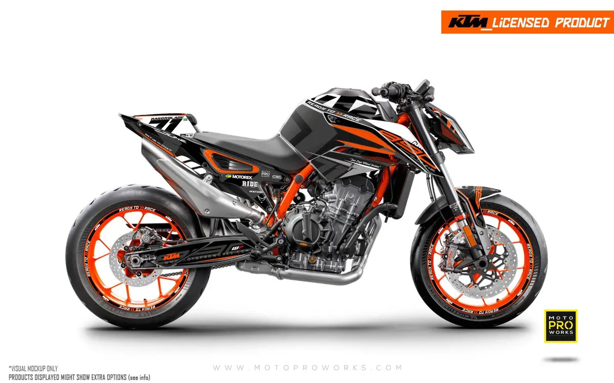 Ktm 890 Duke R Graphics - "Rasorblade" (Black/Orange) 1