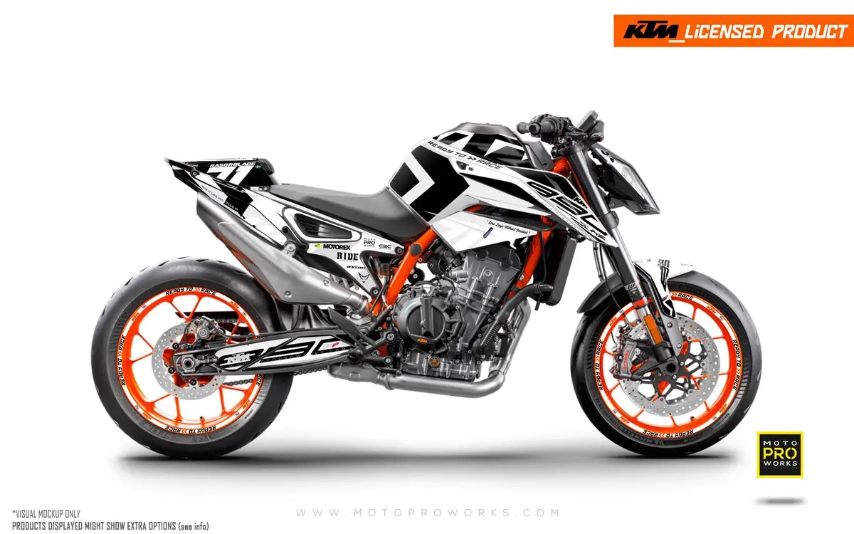 Ktm 890 Duke R Graphics - "Rasorblade" (White) 1