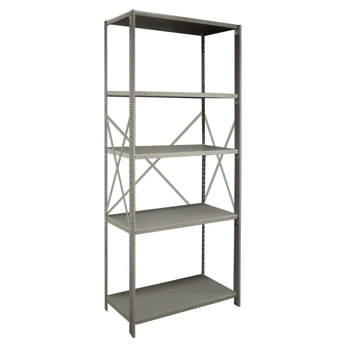 2000 Series Open-Frame Beaded Post Shelving – 5-Tier Steel System