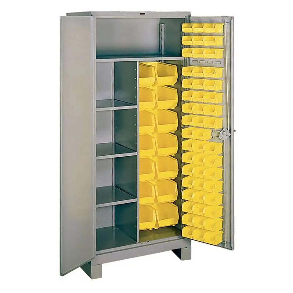All-Welded 36"W X 21"D X 82"H Steel Industrial Bin Storage Cabinet With 64 Bins 2