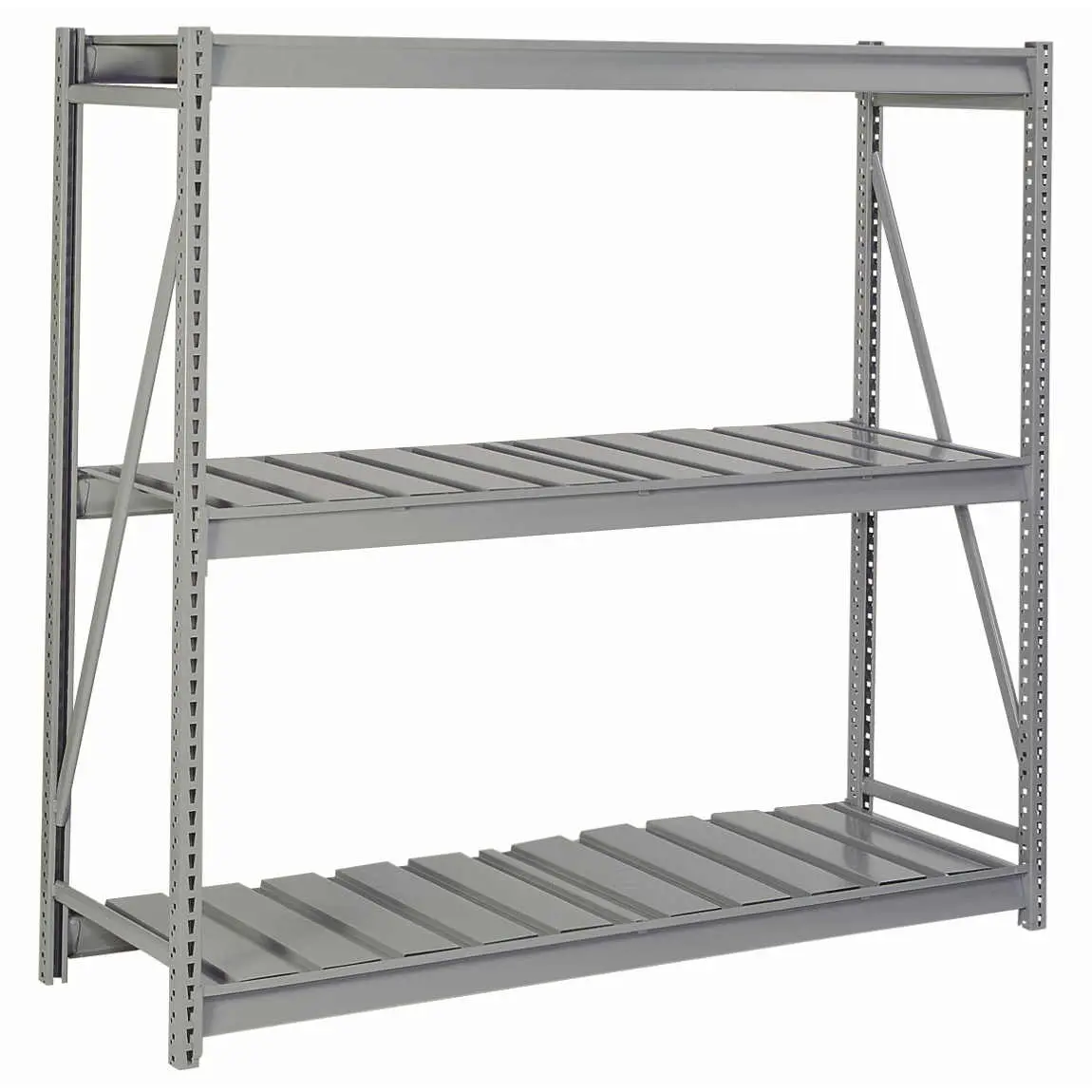 Bulk Storage Rack with Ribbed Steel Decking for Enhanced Load Support