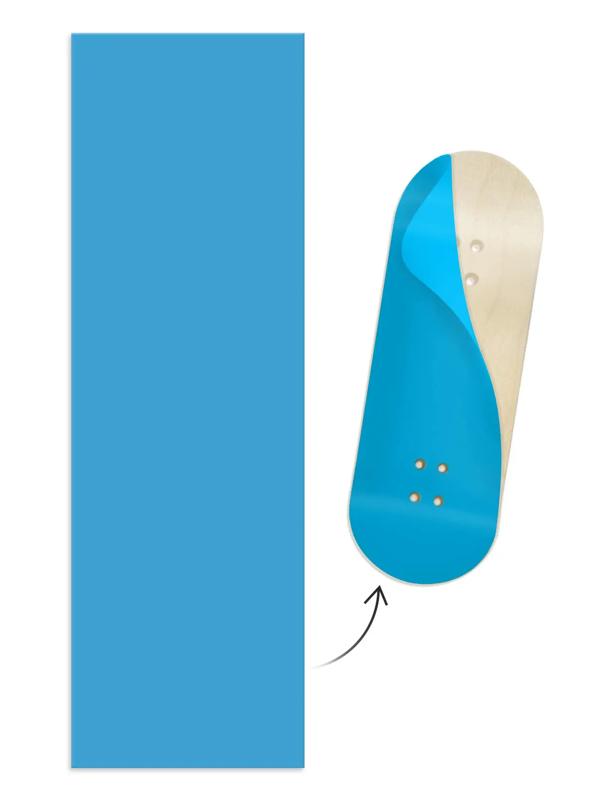 "Blue Harbor Colorway" Colorblock Fingerboard Deck Wrap - 35Mm X 110Mm 1