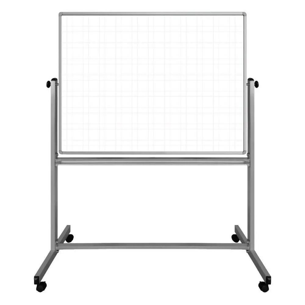 46"W X 36"H Mobile Magnetic Double-Sided Ghost Grid Whiteboard 1