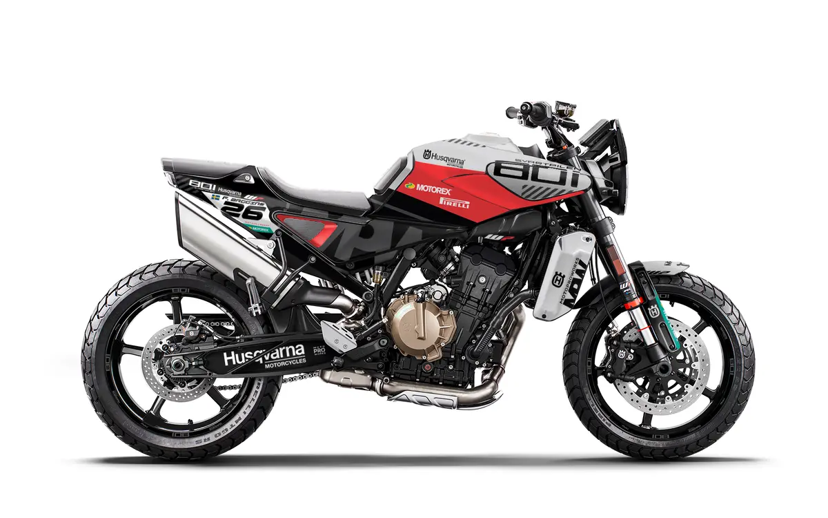 Husqvarna 801 Svartpilen Graphics - "P1" (Black/Red) 1