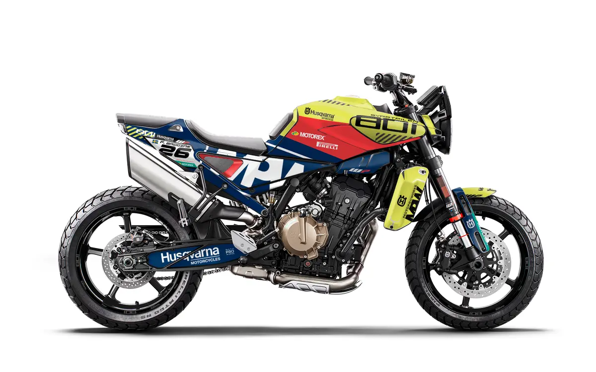 Husqvarna 801 Svartpilen Graphics - "P1" (Blue/Red) 1