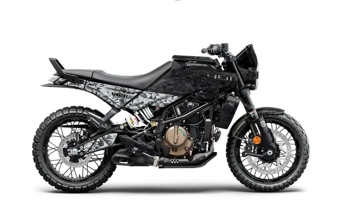 Husqvarna 401 Svartpilen Graphics - "Polyatomic" (Black/Grey) 1
