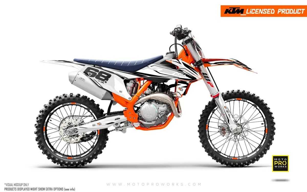 Ktm Sx / Sx-F Graphics - "Ripple" (White/Black) 1