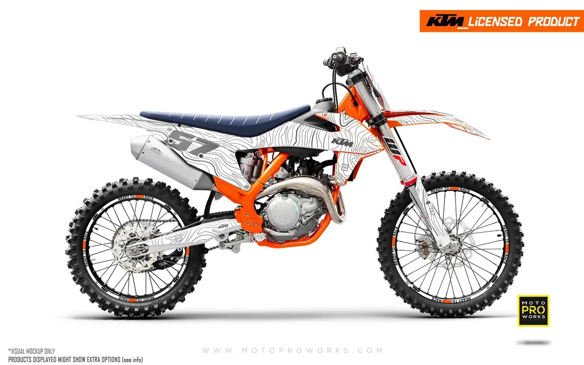 Ktm Sx / Sx-F Graphics - "Topography" (White) 1