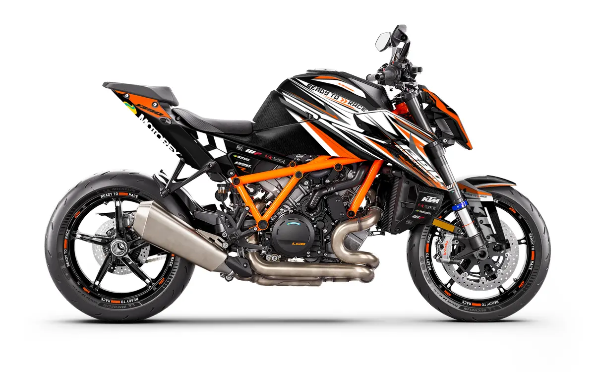Ktm 1390 Super Duke R/Evo Graphics - "Vortex" (Black/Orange) 1