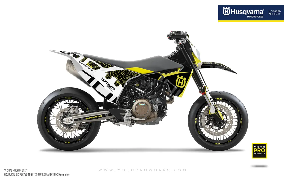 Husqvarna 701 Enduro Graphics - "Monarch" (Yellow/Pattern) 1
