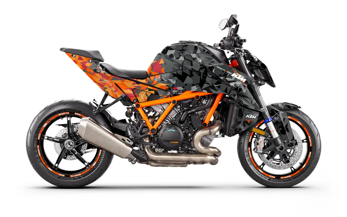 Ktm 1390 Super Duke R/Evo Graphics - "Flake" (Black/Orange) 1