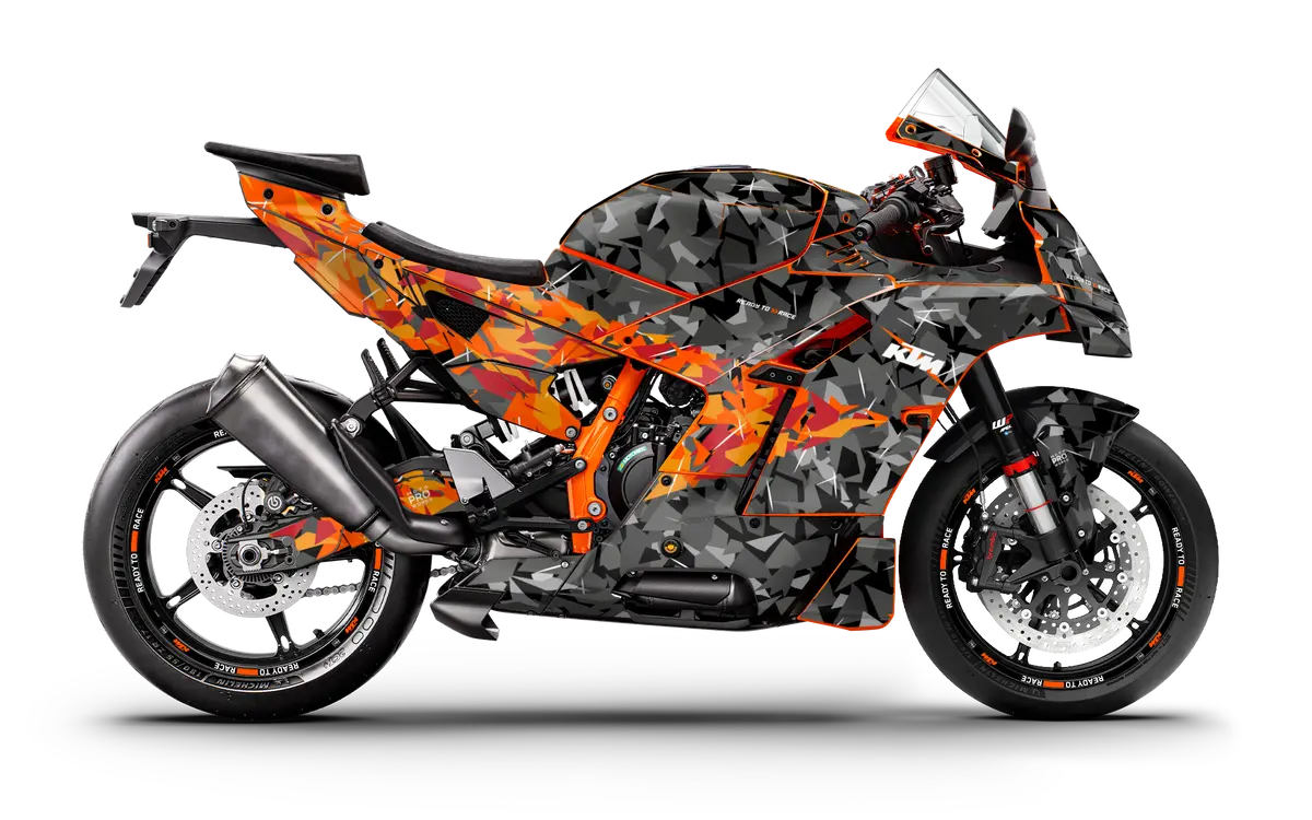 Ktm 990 Rc R Graphics - "Flake" (Black/Orange) 1