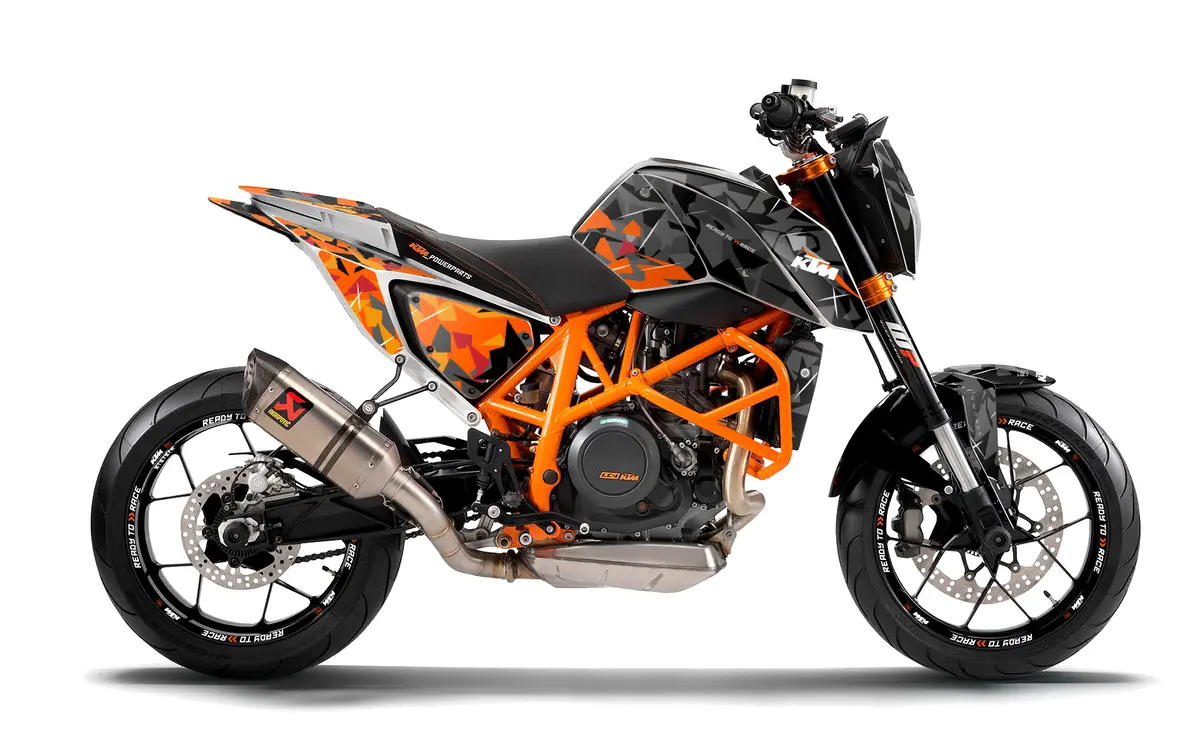 Ktm 690 Duke Graphics - "Flake" (Black/Orange) 1