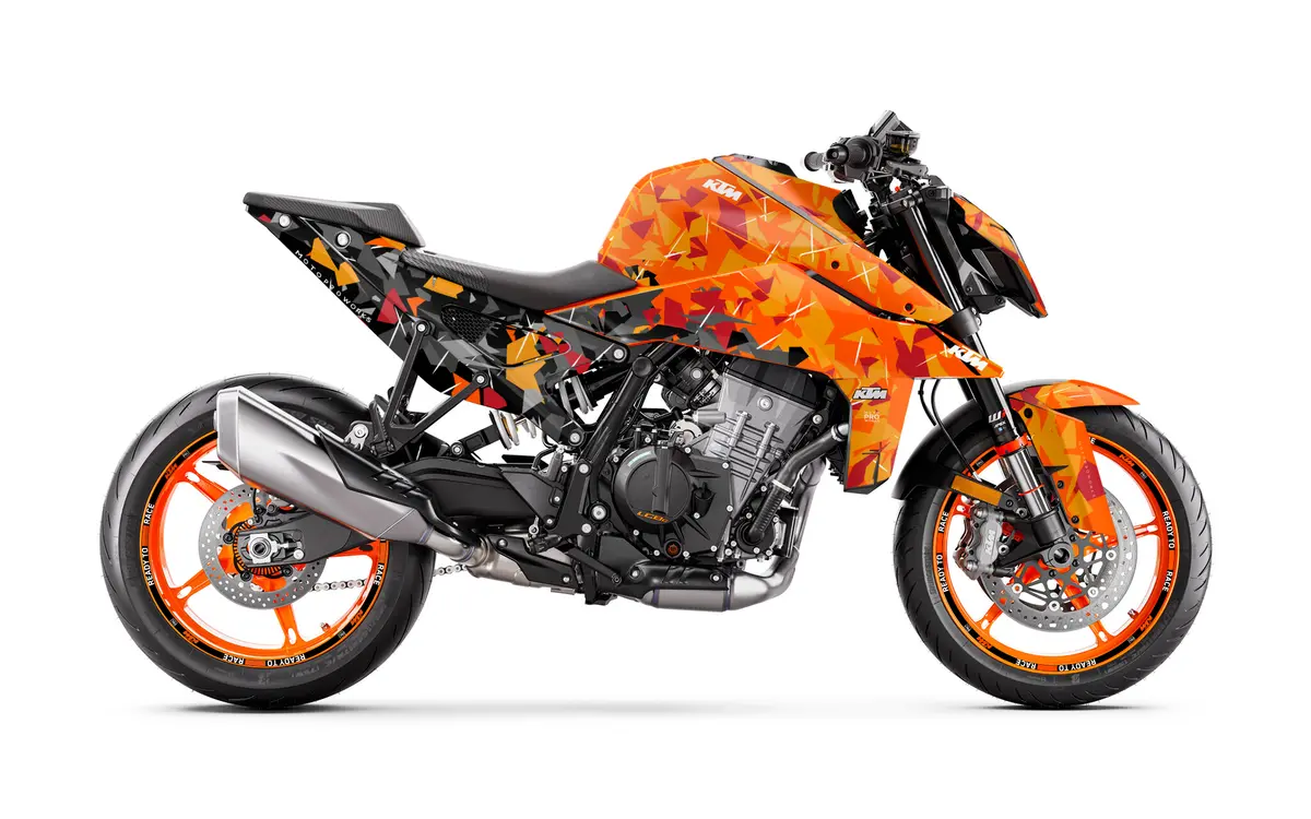 Ktm 990 Duke Graphics - "Flake" (Orange/Black) 1