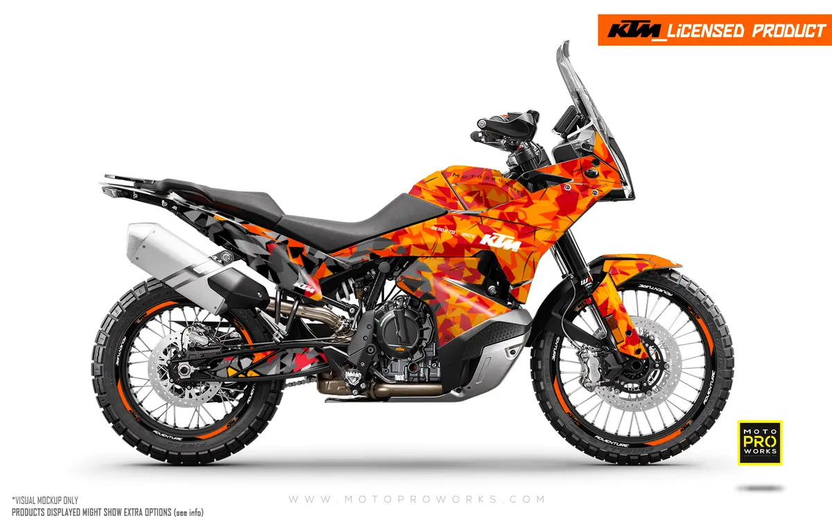 Ktm 790/890 Adventure R/S 2023 Graphics - "Flake" (Orange/Black) 1